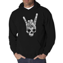 Black Large Heavy Metal Genres - Men's Word Art Hooded Sweatshirt