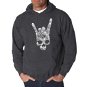 Gray XL Heavy Metal Genres - Men's Word Art Hooded Sweatshirt