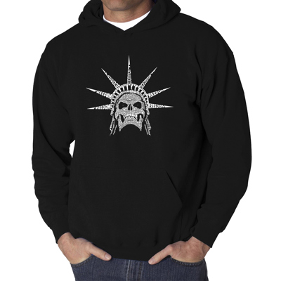 Freedom Skull - Men's Word Art Hooded Sweatshirt