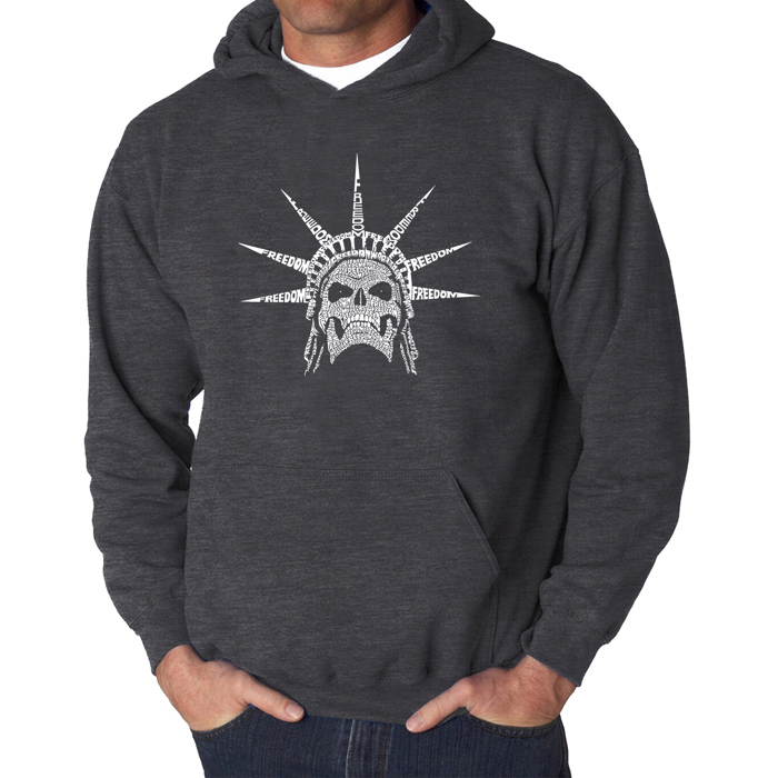 Freedom Skull - Men's Word Art Hooded Sweatshirt