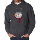 Gray XXXL Snowman Face - Men's Word Art Hooded Sweatshirt