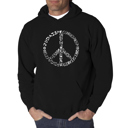 Black Small Different Faiths peace sign - Men's Word Art Hooded Sweatshirt