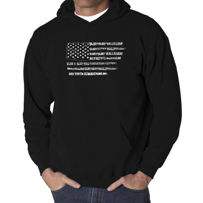 Glory Hallelujah Flag - Men's Word Art Hooded Sweatshirt