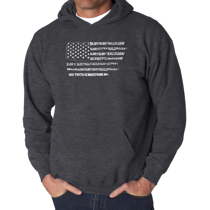 Glory Hallelujah Flag - Men's Word Art Hooded Sweatshirt
