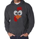 Gray Small Turkey Face - Men's Word Art Hooded Sweatshirt