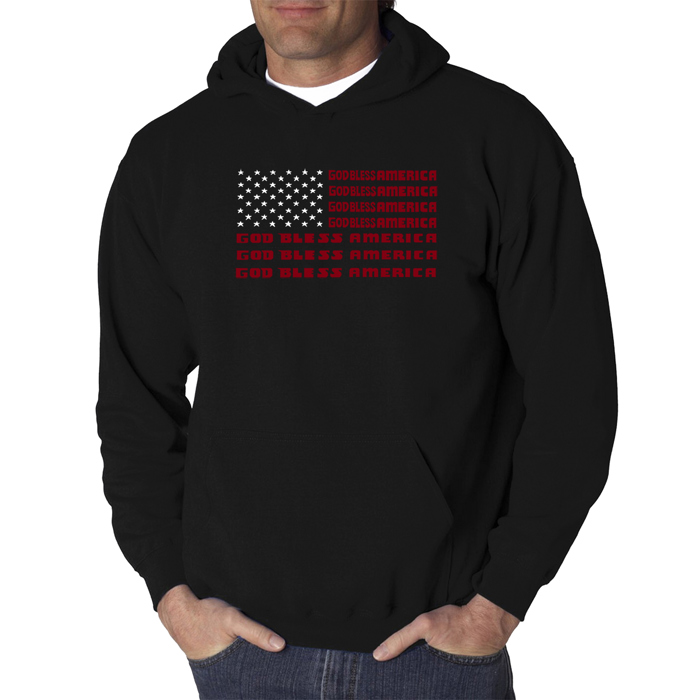 God Bless America - Men's Word Art Hooded Sweatshirt