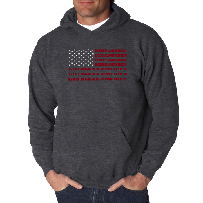 God Bless America - Men's Word Art Hooded Sweatshirt