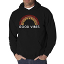 Black XXXXL Good Vibes - Men's Word Art Hooded Sweatshirt