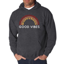 Gray Medium Good Vibes - Men's Word Art Hooded Sweatshirt