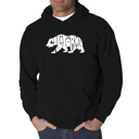 Black XXXXL California Bear - Men's Word Art Hooded Sweatshirt