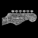  Guitar Head - Men's Word Art Hooded Sweatshirt