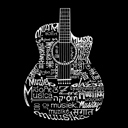  Languages Guitar - Men's Word Art Hooded Sweatshirt
