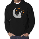 Black Large Lunar Bats - Men's Word Art Hooded Sweatshirt