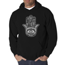 Black Large Hamsa - Men's Word Art Hooded Sweatshirt