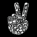  Peace Finger Notes - Men's Word Art Hooded Sweatshirt