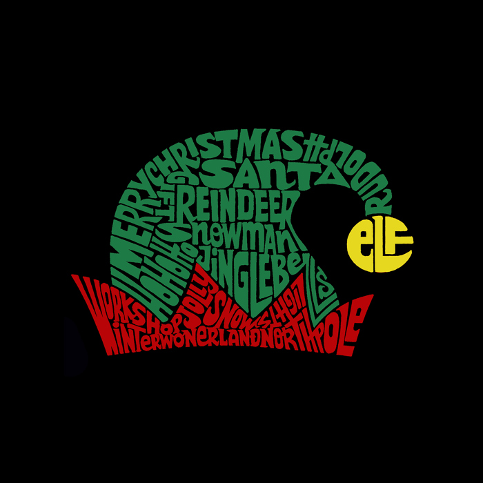 Christmas Elf Hat - Men's Word Art Hooded Sweatshirt