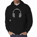 Black Medium 63 DIFFERENT GENRES OF MUSIC - Men's Word Art Hooded Sweatshirt