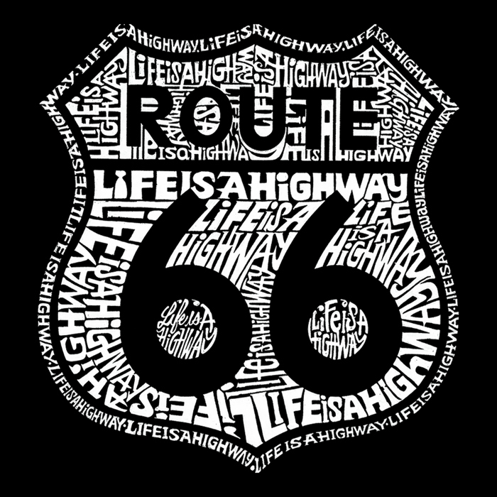 Route 66 - Life is a Highway - Men's Word Art Hooded Sweatshirt