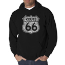 Black XXL Route 66 - Life is a Highway - Men's Word Art Hooded Sweatshirt