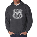 Gray Medium Route 66 - Life is a Highway - Men's Word Art Hooded Sweatshirt
