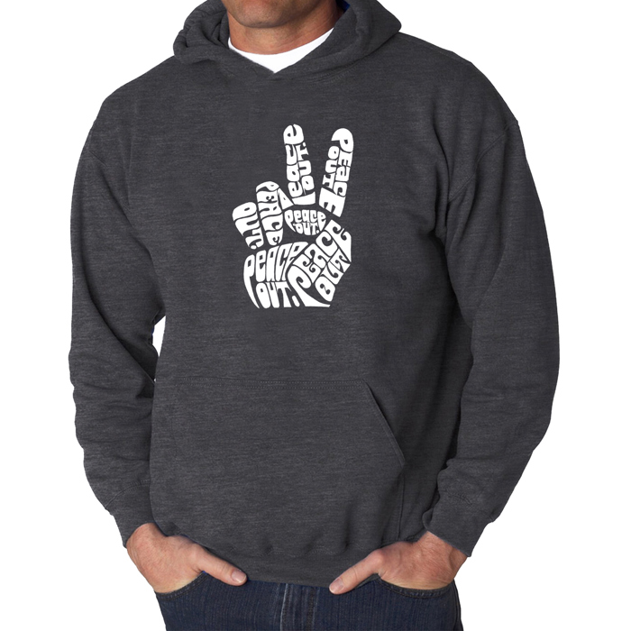 Peace Out - Men's Word Art Hooded Sweatshirt