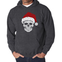Gray XXL Santa Skull - Men's Word Art Hooded Sweatshirt
