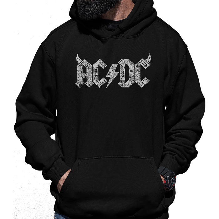 ACDC Song Titles - Men's Word Art Hooded Sweatshirt