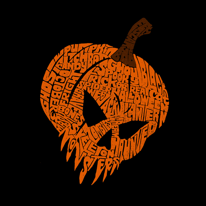 Evil Pumpkin - Men's Word Art Hooded Sweatshirt