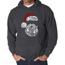 Gray Large Santa Pics - Men's Word Art Hooded Sweatshirt