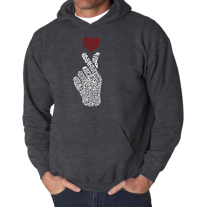 K-Pop - Men's Word Art Hooded Sweatshirt