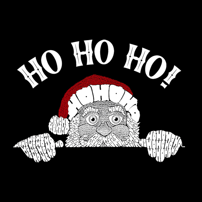 Peeking Santa - Men's Word Art Hooded Sweatshirt