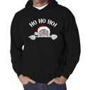Black XXL Peeking Santa - Men's Word Art Hooded Sweatshirt
