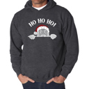 Gray Medium Peeking Santa - Men's Word Art Hooded Sweatshirt