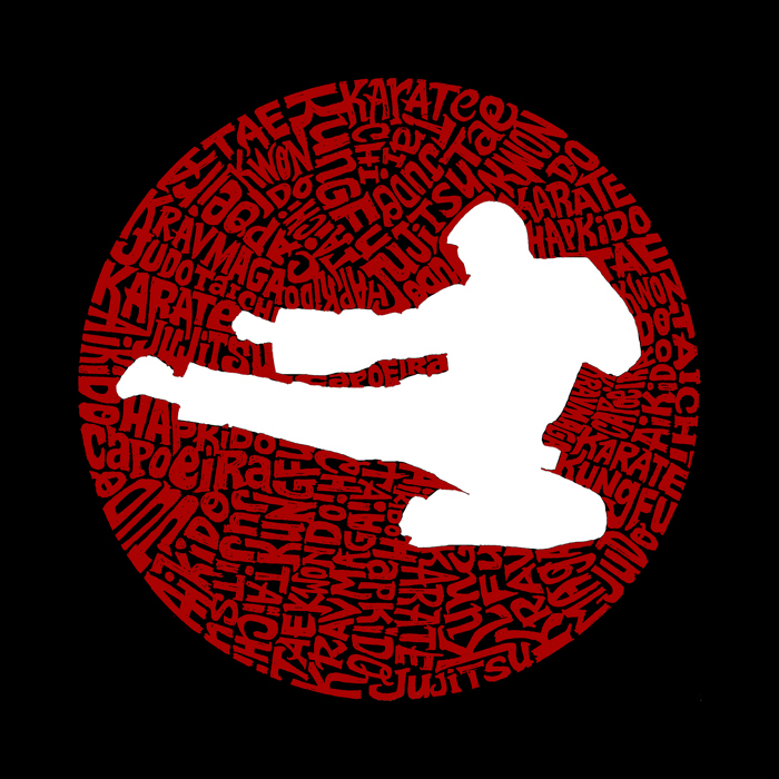 Types of Martial Arts - Men's Word Art Hooded Sweatshirt