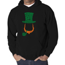 Black XL Leprechaun - Men's Word Art Hooded Sweatshirt