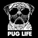  Pug Life - Men's Word Art Hooded Sweatshirt