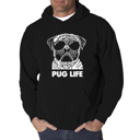 Black XXL Pug Life - Men's Word Art Hooded Sweatshirt