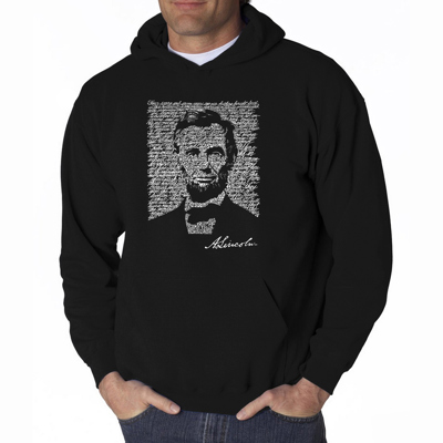 Abraham Lincoln - Gettysburg Address - Mens Word Art Hooded Sweatshirt