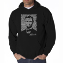 Black XXXL Abraham Lincoln - Gettysburg Address - Mens Word Art Hooded Sweatshirt