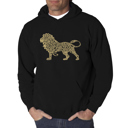 Black XXXL Lion - Men's Word Art Hooded Sweatshirt