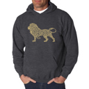 Gray XXL Lion - Men's Word Art Hooded Sweatshirt