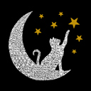  Cat Moon - Men's Word Art Hooded Sweatshirt