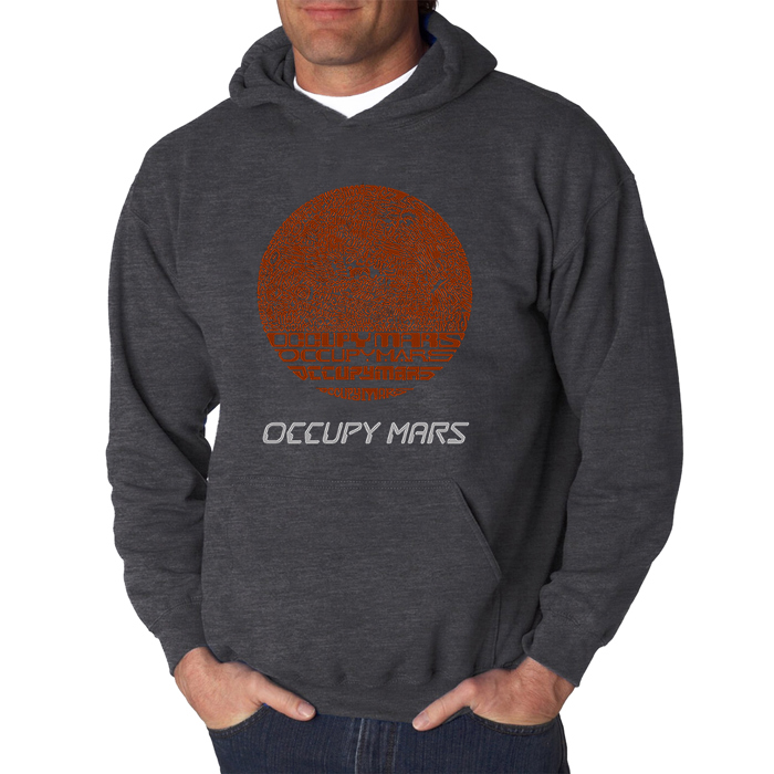 Occupy Mars - Men's Word Art Hooded Sweatshirt