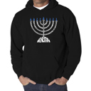 Black XXL Menorah - Men's Word Art Hooded Sweatshirt