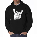 Black XXL Heavy Metal - Men's Word Art Hooded Sweatshirt