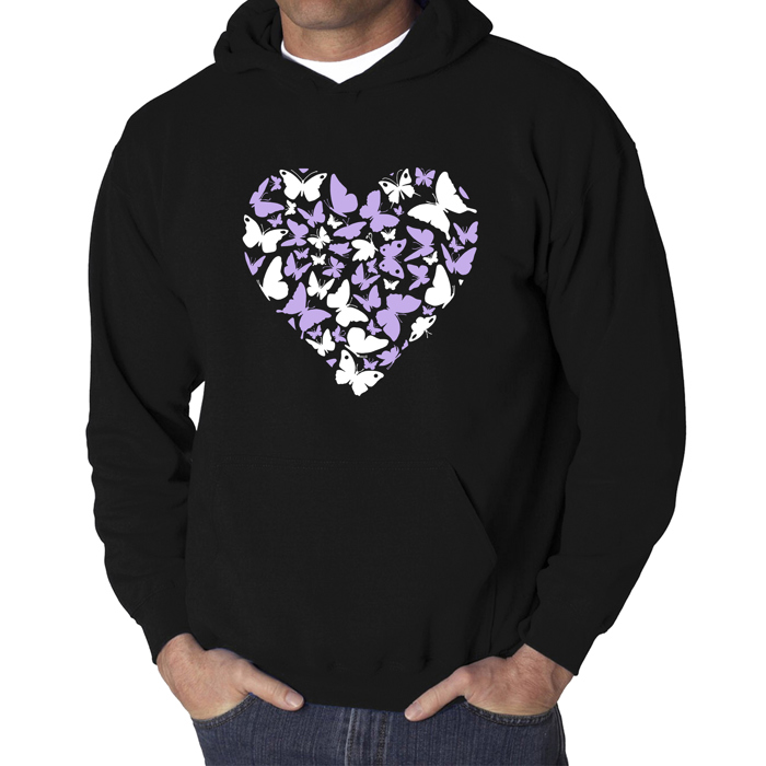 Butterfly Heart - Men's Word Art Hooded Sweatshirt