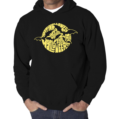 Men's Word Art Hooded Sweatshirt - Halloween Bats