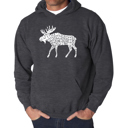 Gray XXL Moose - Men's Word Art Hooded Sweatshirt