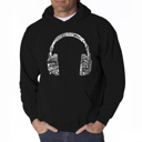  Headphones - Languages - Mens Word Art Hooded Sweatshirt