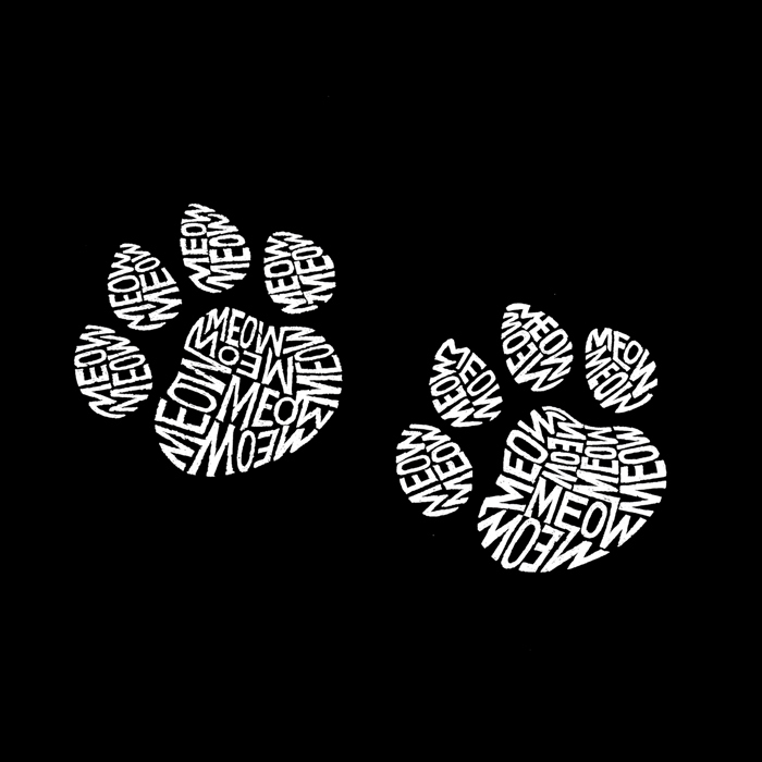 Meow Cat Prints - Men's Word Art Hooded Sweatshirt